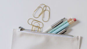 Pens Pouch Pencils Paper Clips